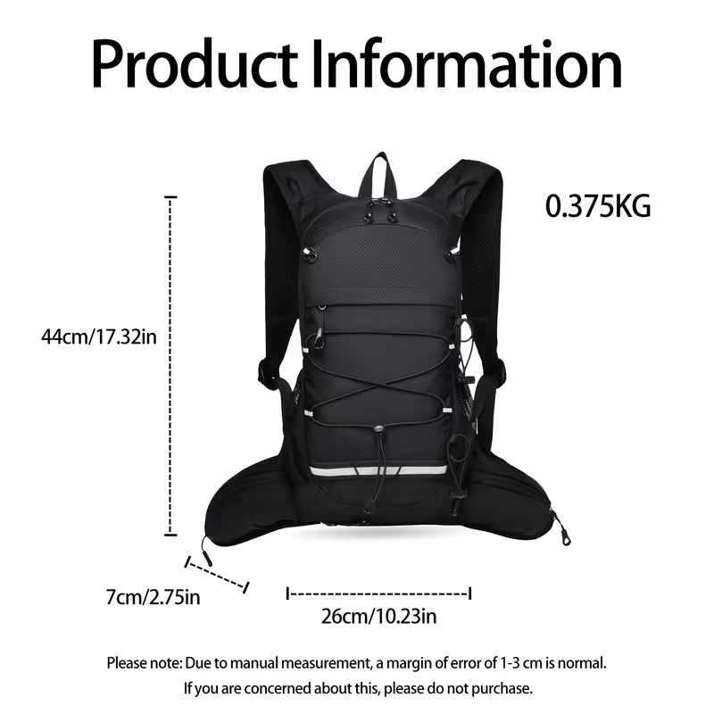 Minimalistischer Outdoor Sport & Wanderrucksack | Leicht, Großes Volumen & Trinksystem-kompatibel