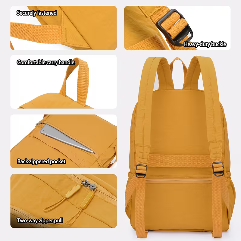 Premium Herren Oxford Rucksack 15,6 Zoll Schwarz | Leicht & Minimalistisch für Büro, Pendeln & Reise